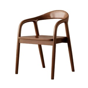 Silla de Comedor de Madera Maciza, Estilo Nórdico y de Mediados de Siglo, Sillón con Respaldo para Muebles del Hogar - Product Image 5