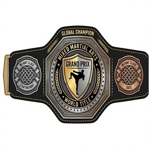 Cinturón de Artes Marciales Grand Prix, Cinturón de Campeonato Personalizado para Artes Marciales, Peso Pesado y Ligero, Talla Adulto - Product Image 1