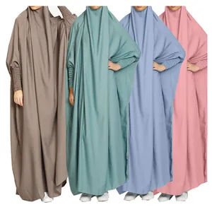 F350# Wholesale Bubble Crepe Borka Modest Khimar Hijab Abayas Dubai Burka Muslim Women Dresses Burqa Borka For Women New Design