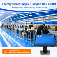 Monitor Táctil Industrial de 15.6 Pulgadas con Pantalla Táctil Capacitiva IPS de 10 Puntos para Terminales POS y Control Industrial, Personalización OEM ODM