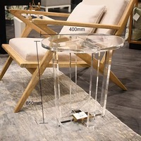Großhandelspreis Maßgefertigter Wohnzimmer-Sofa-Ecktisch Klarer Acryl-Runder Esstisch