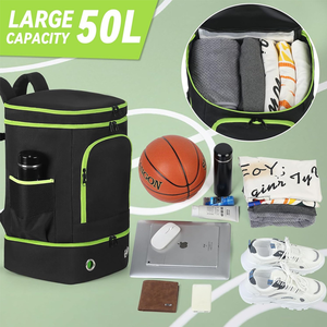 <span class=keywords><strong>Sac</strong></span> <span class=keywords><strong>à</strong></span> <span class=keywords><strong>dos</strong></span> de sport imperméable 50L avec compartiment pour chaussures de basket, poche sèche/humide, emplacement pour ordinateur portable, <span class=keywords><strong>sac</strong></span> <span class=keywords><strong>à</strong></span> <span class=keywords><strong>dos</strong></span> de sport - Product Image 4