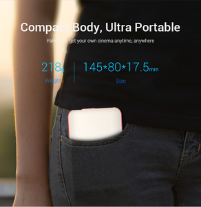 Proyector DLP Super Delgado Ultrafino de 17.5 mm y 218 g, Ligero, con Batería Integrada de 5000 mAh, para Ver Películas Antes de Dormir - Product Image 5