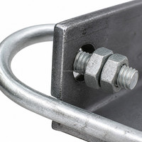 Boulon en U avec pince pour tube en acier cornière, boulon en U en acier au carbone zingué pour fixation robuste de pipeline