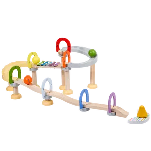 Jouet de balle de chemins de fer musicaux en bois Offre Spéciale jouets de sondage en bois fabricant de système ferroviaire directement vente jouets d'apprentissage pour les enfants
