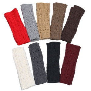 Productos de Venta caliente manga de tejer con orificio para el pulgar <span class=keywords><strong>100</strong></span>% acrílico tejido cálido mano mitones elástico estilo corto dedo - Product Image 1