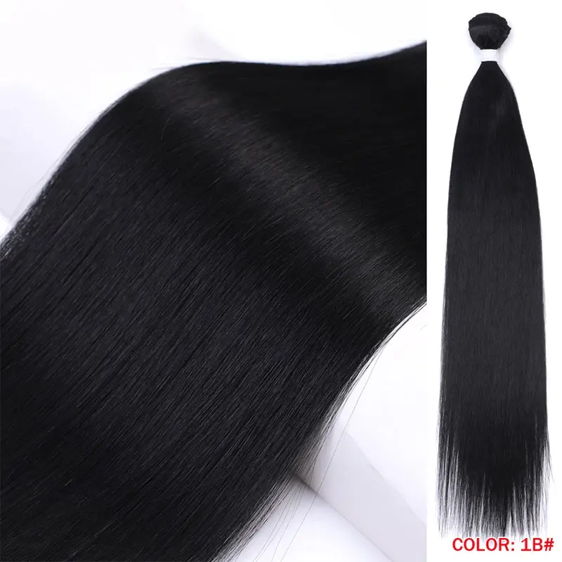 Hot sale premium fiber 12 to 36 inches heat resistant ombre blonde weave bone straight hair bundles synthetic hair extensions