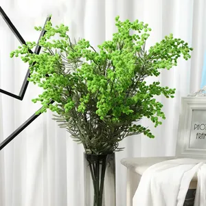 Produit phare : <span class=keywords><strong>Fleurs</strong></span> et plantes décoratives artificielles en plastique et peluche, 3 fourches, baies rouges, pour décoration de Noël et de la maison - Product Image 5