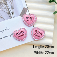 Breloques en acrylique Cœur et Étoile Rose Vif pour Bricolage, Décorations pour Ongles, Coques de Téléphone, Crocs, Pinces à Cheveux, Accessoires Vestimentaires et Fournitures