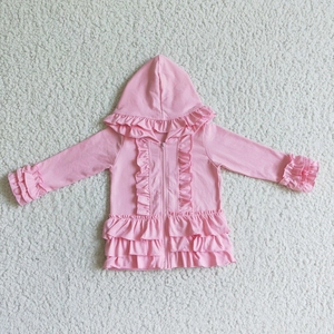 เสื้อโค้ทเด็กผู้หญิงมีฮู้ดสีเทาสีพื้น - Product Image 4