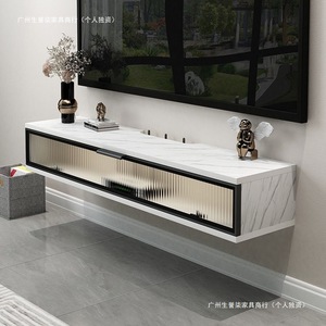 Meuble TV mural avec boîte de rangement pour petit espace, étagère décorative pour salon - Product Image 5