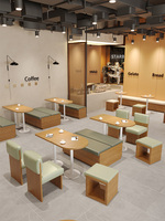 Ensemble table et chaises de café au design moderne pour bibliothèque, bar à livres, stand, canapé, café, appartement, restaurant, mobilier