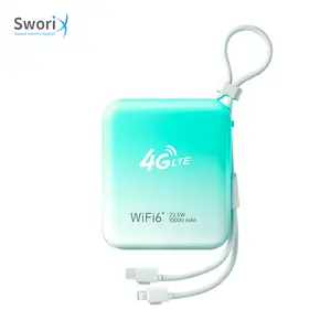 Recomendar enrutadores Wifi 4G Hotspot móvil 10000 Mah portátil 4G Lte Router Pocket Wifi con tarjeta Sim compatible con salida de carga