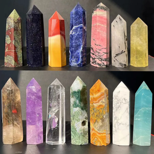 Vente en gros de diverses baguettes de cristal naturel, obélisques de guérison, tours de pierres précieuses en cristal, disponibles en plusieurs matériaux - Product Image 6