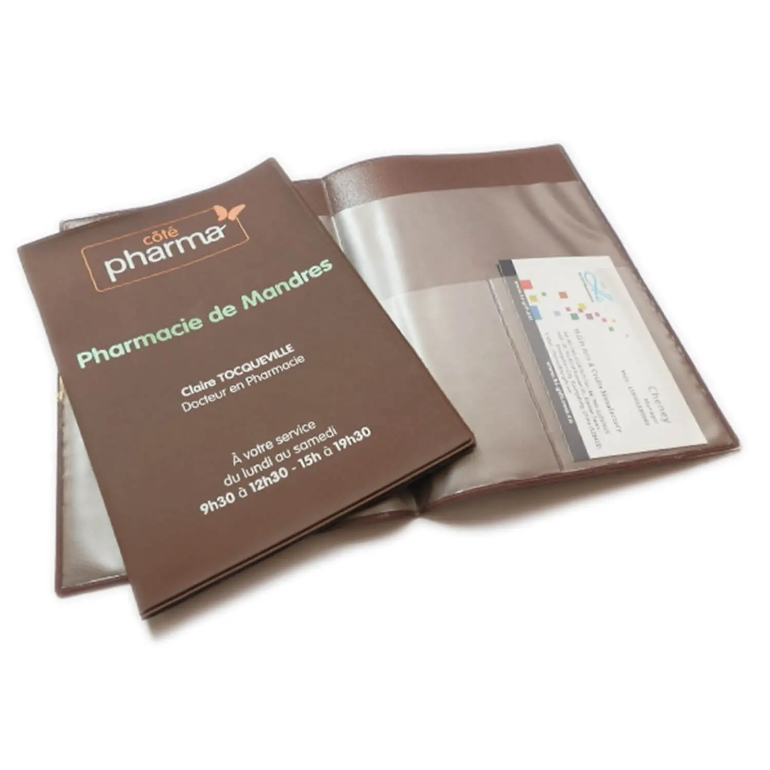 Portafoglio di carta in PVC personalizzato, portafoglio di prescrizione in plastica, porta ricette di prescrizione