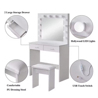 Meuble de coiffeuse multi-bois en vente chaude, ensemble de table de maquillage nordique, meuble de chambre à coucher, commode simple pour chambre à coucher