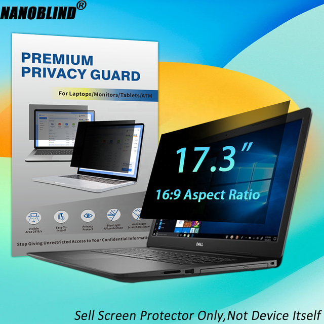 2 Way Privacy Filter for 17.3" 16:9 Laptops Anti Spy Anti Blue Light Anti Glare Dual Sided Reusable Screen Protector
