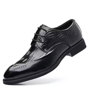 Chaussures Richelieu pour hommes en cuir véritable, modèle 2025, de haute qualité, décontractées et habillées, à lacets, bout fermé, antidérapantes - Product Image 4
