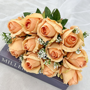 Bouquet di 11 Rose Artificiali, <span class=keywords><strong>Fiori</strong></span> di Seta <span class=keywords><strong>per</strong></span> <span class=keywords><strong>Sposa</strong></span>, Decorazioni <span class=keywords><strong>per</strong></span> Matrimoni e Hotel - Product Image 4