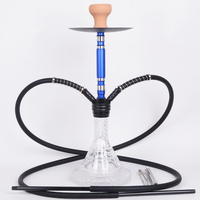 xujie Ensemble de chicha portable en alliage d'aluminium, 2 ou 4 tuyaux, petit design arabe, pour fumer la chicha et les fêtes