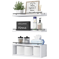 Étagère murale flottante à cadre cubique avec rail de guidage en métal pour salle de bain ou cuisine rangement salon décoration étagère de toilette