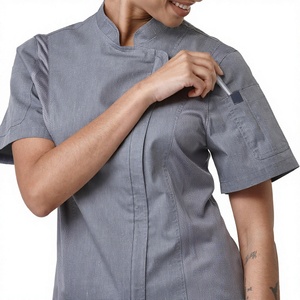 Uniforme de Chef para Personal de Catering, Chaqueta de Cocina para Restaurante y Hotel con Logotipo Personalizado, Chaqueta de Chef Profesional con Cuello Alto y Transpirable - Product Image 6