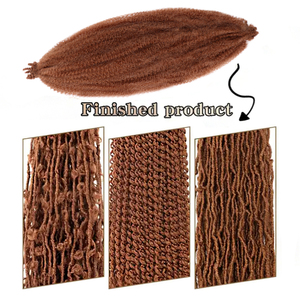 Mayorista 3X Preseparado Springy Afro Twist Para Locs Suaves Desgastadas Negro Natural 3 en 1 Marley Twist Extensión de Cabello Trenzado - Product Image 6