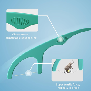 물 세척 사용자 정의 치아 Oem 재사용 가능한 민트 맛 Y 모양 치아 치실 선택 - Product Image 3