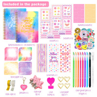 Set de Diario DIY para Niñas, Kit Completo de Scrapbook, Cuadernos Cosidos con Hilo, 40 Hojas, Cubierta de Papel, Manualidades, Papelería, Regalo