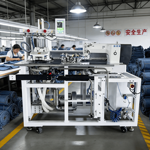 Machine à coudre programmable pour poches de jeans, poseur automatique pour coutures à rabat et à point de recouvrement, qualité industrielle pour denim - Product Image 1