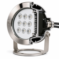 Projecteur de piscine plat DMX512 étanche IP68 en acier inoxydable 304, changement de couleur 2700-7000K, garantie 5 ans pour fontaine