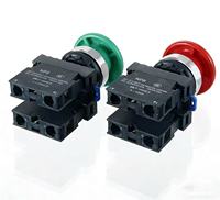 Sakelar Tombol Tekan Logam Sementara 10A Panel Kontrol Industri Reset Tahan Air Baja Tahan Karat 1NO1NC Peralatan Listrik