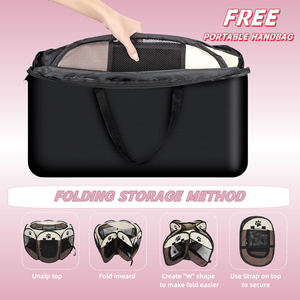 Grande grigio portatile box per cani traspirante Oxford gatto tenda per animali domestici/cuccia con cerniera per interni all'aperto pieghevole per cuccioli - Product Image 6
