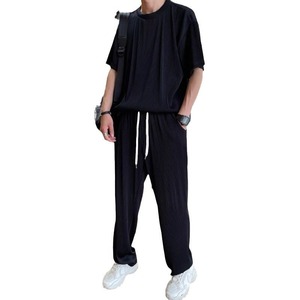 Pantaloni Top set Kpop tuta a maniche corte a quarti stile coreano T-Shirt <span class=keywords><strong>uomo</strong></span> abiti estivi estetici Cool <span class=keywords><strong>abbigliamento</strong></span> da <span class=keywords><strong>uomo</strong></span> - Product Image 6