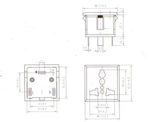 Nhà sản xuất phổ AC ổ cắm BX-801 phổ điện PDU ổ cắm 3 pin cắm đa cắm tường ổ cắm - Product Image 4