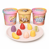 Nouvelle conception de produits alimentaires exotiques en gros : Mini glaces 3D aux fruits variés (mangue, pêche, melon) avec chocolat, saveurs tendance