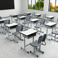 Ensemble de bureau et chaise réglables en hauteur, en MDF moderne et durable, personnalisé pour l'étude des enfants, les cours en classe et les cours de tutorat