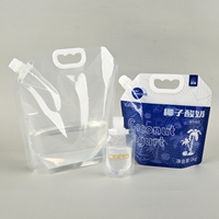 Pochette Doypack Transparente Robuste Anti-fuite avec Bec Verseur pour Jus, Bière, Vin, Lait – 1 Gallon (1 Litre) avec Poignée