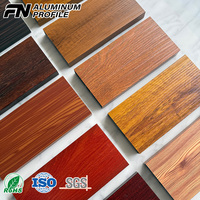 Profilé d'extrusion en aluminium à grain de bois imitation de haute qualité, série 6000, pour cadre de porte, usinage CNC, dimensions personnalisables, découpe