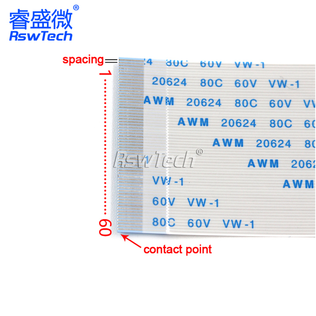 40 Pins Flexible 60 FFC Cable 0.5mm Pitch 20 Pin Double-Sided FPC 50Pin 18 22 24 30 60 24Pin Flat 50 Pin Flexible Flat Cable