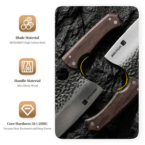 Set di <span class=keywords><strong>Coltelli</strong></span> da <span class=keywords><strong>Cucina</strong></span> con Manico in Legno Massello, Lama in Acciaio ad Alto Tenore di Carbonio, Design Elegante Artigianale, <span class=keywords><strong>Coltelli</strong></span> Professionali <span class=keywords><strong>per</strong></span> Chef e Uso Domestico - Product Image 3