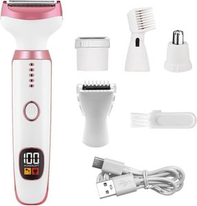 Nouveaux rasoirs électriques <span class=keywords><strong>pour</strong></span> femmes tondeuse <span class=keywords><strong>pour</strong></span> femmes 5 en 1 <span class=keywords><strong>rasoir</strong></span> corporel <span class=keywords><strong>pour</strong></span> <span class=keywords><strong>nez</strong></span> cheveux visage sourcil bras jambes aisselles aisselles - Product Image 2