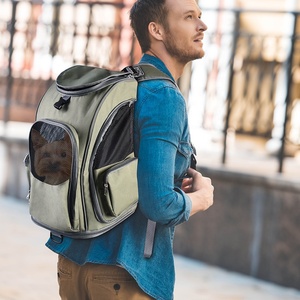 2-in-1 thoáng khí vật nuôi Ba lô tàu sân bay có thể gập lại vật nuôi Túi du lịch cho chó mèo động vật nhỏ với bốn lưới - Product Image 1