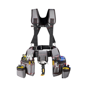 Cinturón de Herramientas Profesional con Tirantes para Hombre, Bolsa de Herramientas Impermeable de Alta Resistencia con 18 Bolsillos Ajustables, Capacidad de 20 kg, Gris - Product Image 2