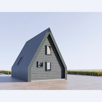2025 conteneur en acier préfabriqué minuscule Triangle maison de luxe A-Frame Villa basse vente chaude étanche bûche modulaire isolée thermiquement