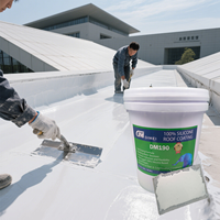 DIMEI Revêtement de toiture 100% silicone, peinture d'étanchéité résistante aux UV et à l'eau pendant 20 ans pour toitures plates, résistance à l'accumulation d'eau sans décollement