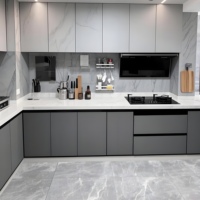 Porte d'armoire de cuisine modulaire en bois de luxe italienne avec évier, style Shaker moderne