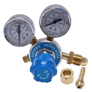 Régulateur de réservoir d'oxygène Double jauge réduisant la pression O2 Inhalateur de bouteille de gaz