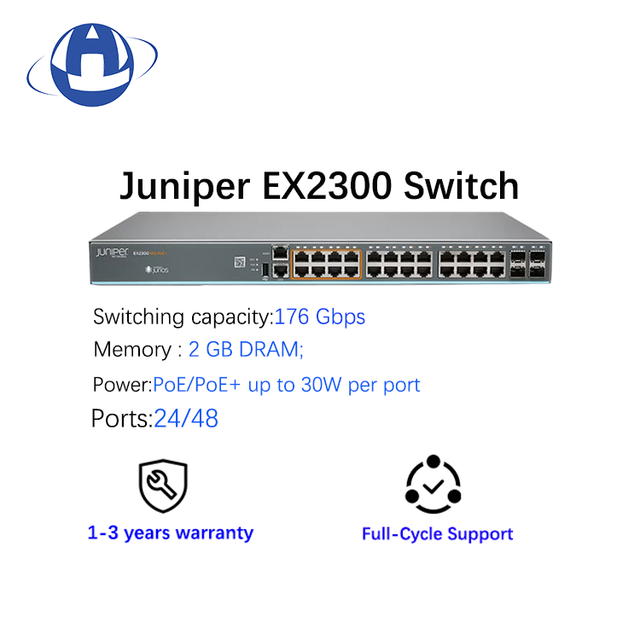 Juniper EX2300-48T 48 Port Gigabit Switch L2/L3 Managed Network Switch with 4x10G SFP+ Virtual Chassis