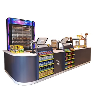 Comptoir de caisse <span class=keywords><strong>en</strong></span> acier au design moderne, personnalisé pour les supermarchés et les tables de caisse des magasins de proximité - Product Image 1